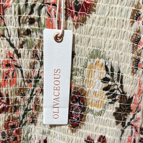 Olivaceous Floral Smocked Women's Top - Multicolor - Picture 2 of 3